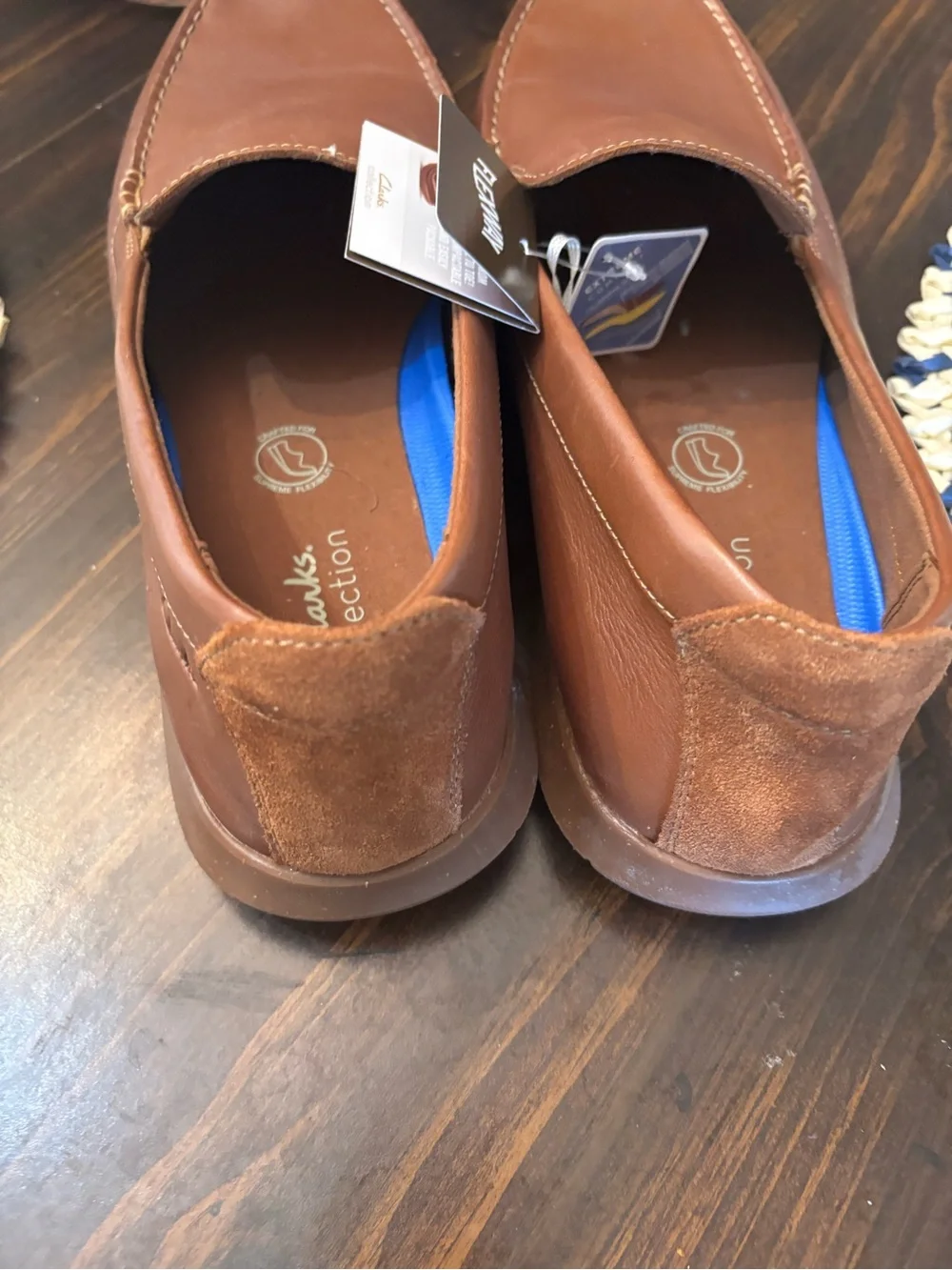 Clarks Men’s Tan-Brown Leather Slip-On Loafers